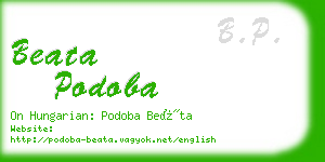 beata podoba business card